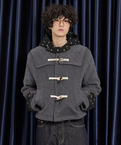 WaiKei(ワイケイ)の「ドットダッフルクロップコートチャコール(チェスターコート・レディース・その他・1/2)」の8枚目の写真