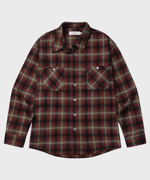 LEIRE（ルアール）の「ツーポケットオンブレチェックシャツ[レッド]（シャツ/ブラウス・メンズ・その他・MEDIUM/LARGE/X-LARGE）」の4枚目の写真