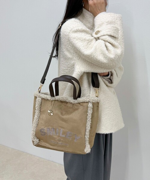 fredy emue（フレディエミュ）の「SMILEYエコファームートントートバッグ（ショルダーバッグ・レディース・キャメル/アイボリー・FREE）」の7枚目の写真