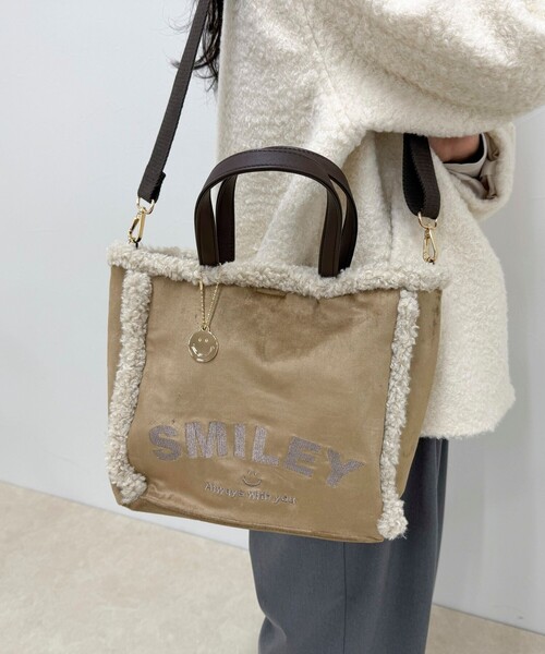 fredy emue（フレディエミュ）の「SMILEYエコファームートントートバッグ（ショルダーバッグ・レディース・キャメル/アイボリー・FREE）」の8枚目の写真