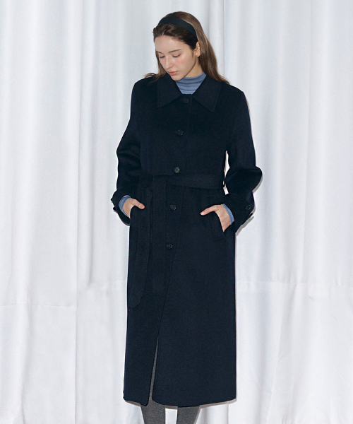 BRILLEMONTHS（ブリルモンス）の「カシミヤバルマカンクラシックロングコート[ダークネイビー]（チェスターコート・レディース・その他・SMALL/MEDIUM）」の2枚目の写真