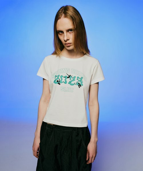INSILENCE WOMEN(インサイレンスウーマン)の「スプリングボードTシャツ ホワイト(Tシャツ/カットソー・レディース・その他・SMALL)」の1枚目の写真