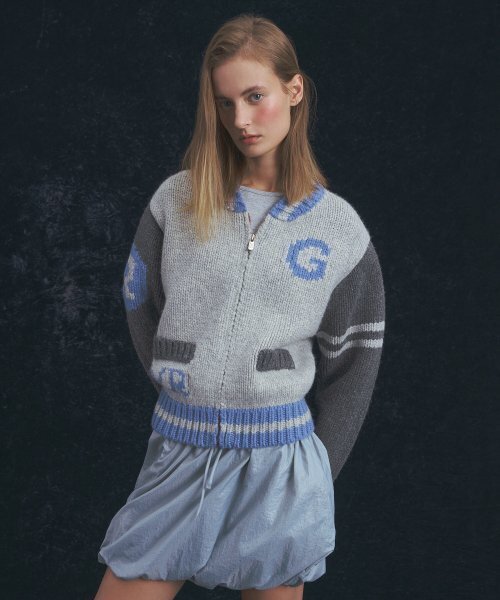 grove(グローブ)の「GRVR SPORTS_G ニットジップアップ_GREY(その他アウター・レディース・その他・FREE)」の4枚目の写真
