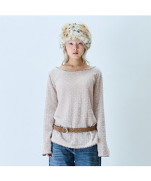 L21 SNOW PLUFFY MINI DRESS TOP(BEIGE)