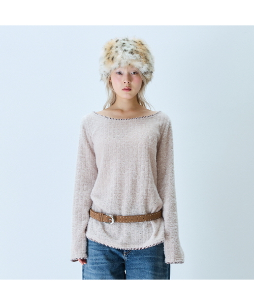 LARTIGENT(ラーティゼン)の「L21 SNOW PLUFFY MINI DRESS TOP(BEIGE)(Tシャツ/カットソー・レディース・その他・FREE)」の1枚目の写真