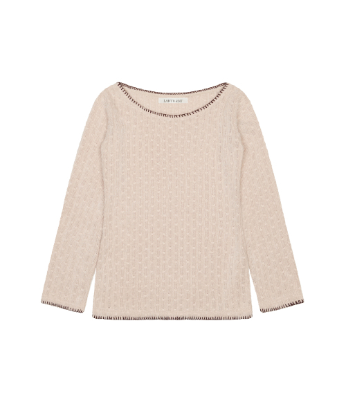 LARTIGENT(ラーティゼン)の「L21 SNOW PLUFFY MINI DRESS TOP(BEIGE)(Tシャツ/カットソー・レディース・その他・FREE)」の3枚目の写真