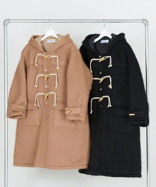DISCOVERED(ディスカバード)の「【DISCOVERED/ディスカバード】DEVILS EAR HOODIE SHAGGY DUFFLECOAT(ダウンジャケット/コート・メンズ・ベージュ/ブラック・3)」の4枚目の写真