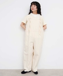 セール】つぎはぎレース パッチワークゆるつなぎ（サロペット