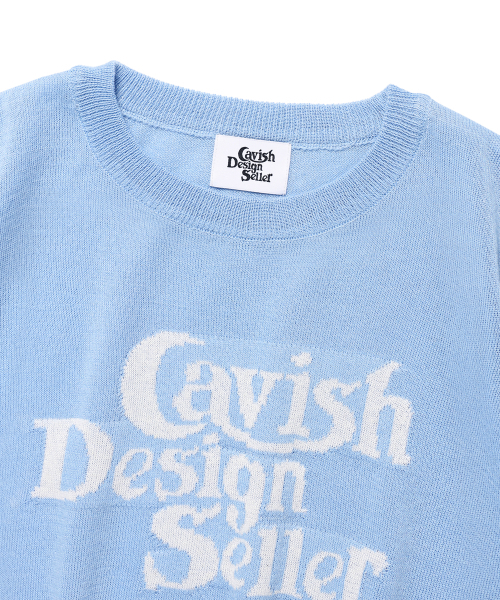 Cavish(カビシ)の「W SELLER LOGO INTARSIA KNIT BLUE(CV2EMFK601A)(ニット/セーター・レディース・ブルー・FREE)」の3枚目の写真