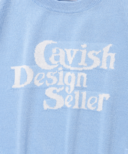 Cavish(カビシ)の「W SELLER LOGO INTARSIA KNIT BLUE(CV2EMFK601A)(ニット/セーター・レディース・ブルー・FREE)」の4枚目の写真