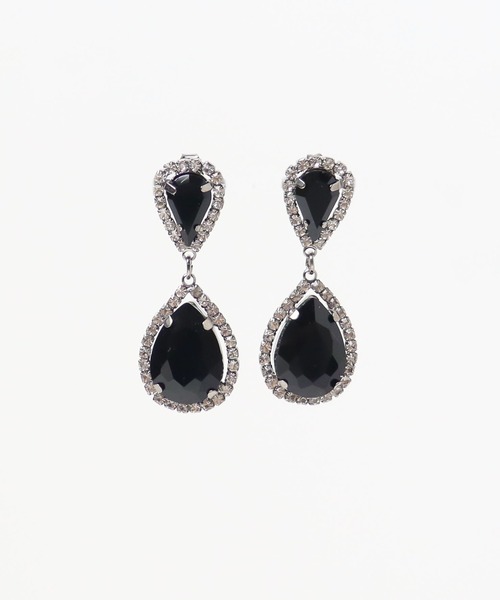 KU-CROISSANT（クークロワッサン）の「ドロップビジューピアス（ピアス（両耳用）・レディース・ブルー/ブラック/ホワイト・ONE SIZE）」の5枚目の写真