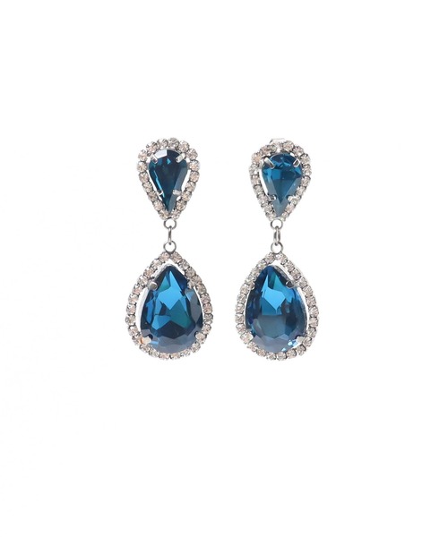 KU-CROISSANT（クークロワッサン）の「ドロップビジューピアス（ピアス（両耳用）・レディース・ブルー/ブラック/ホワイト・ONE SIZE）」の6枚目の写真