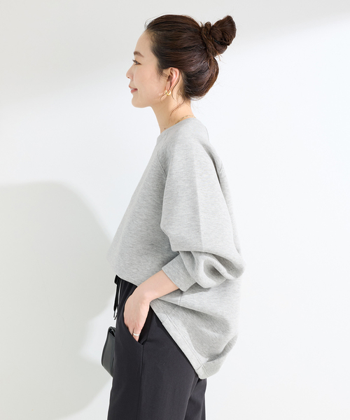 B.C STOCK（ベーセーストック）の「《追加11》手洗い可 / ダンボールコクーンプルオーバー（Tシャツ/カットソー・レディース・ブラウン/カーキ/ネイビー/チャコールグレー/ホワイト・FREE）」の20枚目の写真