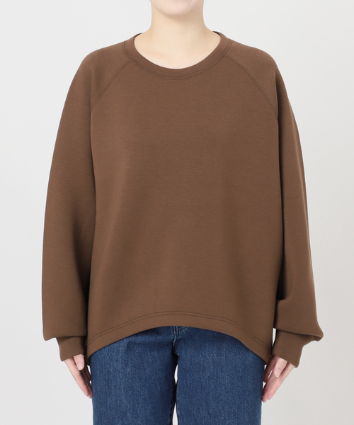 B.C STOCK（ベーセーストック）の「《追加11》手洗い可 / ダンボールコクーンプルオーバー（Tシャツ/カットソー・レディース・ブラウン/カーキ/ネイビー/チャコールグレー/ホワイト・FREE）」の6枚目の写真