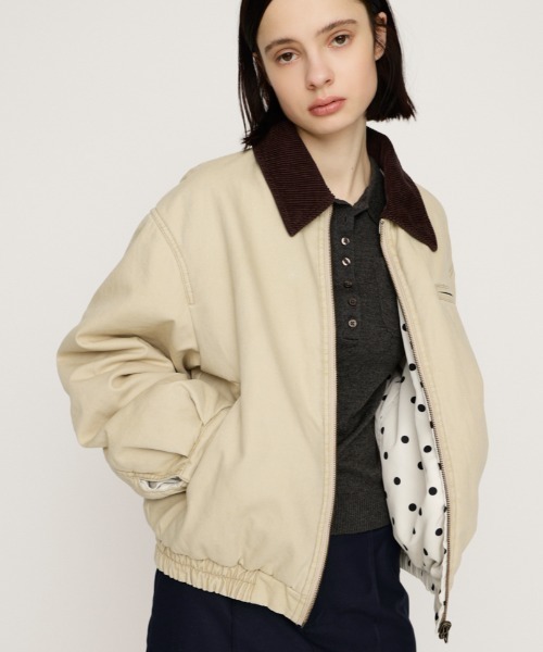 SLY(スライ)の「【2026SS新作】REVERSIBLE BOMBER JK リバーシブル ボンバージャケット 冬服 春服(ブルゾン・レディース・ライトベージュ/ライトブラック・FREE)」の14枚目の写真