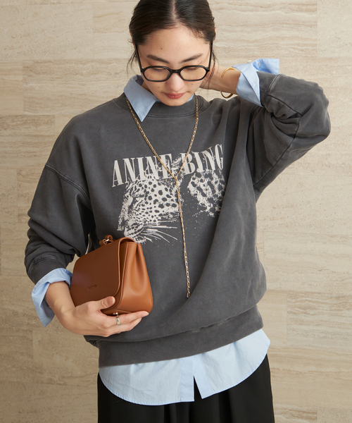 plage(プラージュ)の「ANINE BING / アニービン SPENCER SWEATSHIRT LEOPARD スウェット(スウェット・レディース・ブラック系その他・FREE)」の1枚目の写真