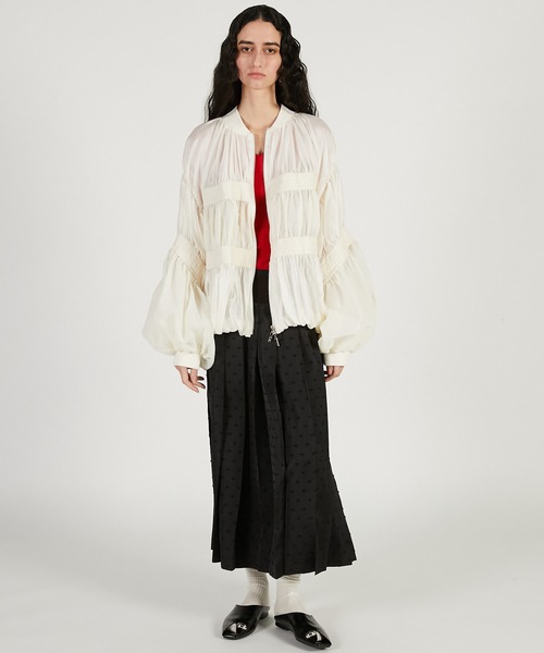 PRANK PROJECT（プランクプロジェクト）の「【2026Spring Pre-Order】シアーボリュームブルゾン / Shear Volume Blouson（ブルゾン・レディース・ブラック/ホワイト・FREE）」の19枚目の写真