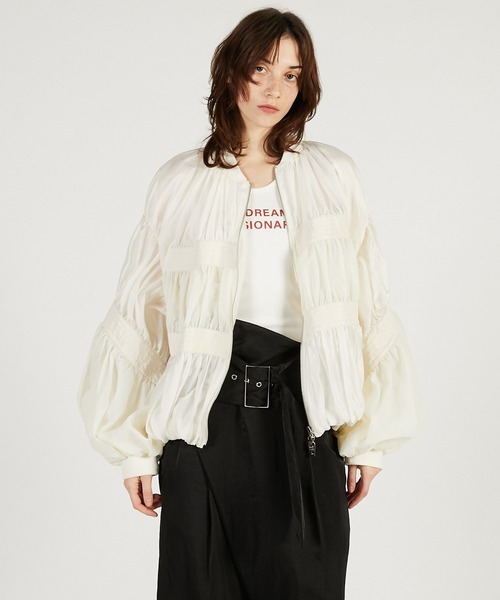 PRANK PROJECT（プランクプロジェクト）の「【2026Spring Pre-Order】シアーボリュームブルゾン / Shear Volume Blouson（ブルゾン・レディース・ブラック/ホワイト・FREE）」の3枚目の写真