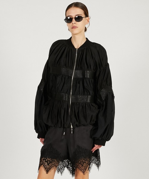 PRANK PROJECT（プランクプロジェクト）の「【2026Spring Pre-Order】シアーボリュームブルゾン / Shear Volume Blouson（ブルゾン・レディース・ブラック/ホワイト・FREE）」の6枚目の写真