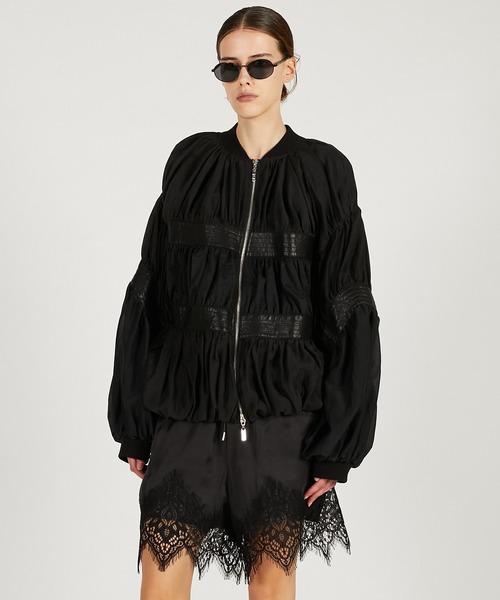 PRANK PROJECT（プランクプロジェクト）の「【2026Spring Pre-Order】シアーボリュームブルゾン / Shear Volume Blouson（ブルゾン・レディース・ブラック/ホワイト・FREE）」の7枚目の写真