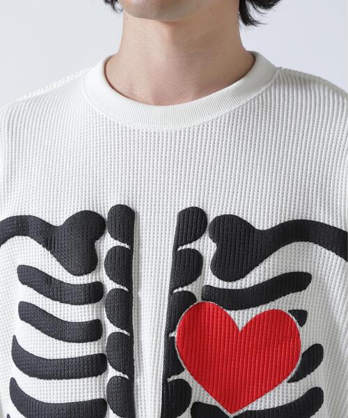 DISCOVERED(ディスカバード)の「DISCOVERED(ディスカバード) 別注BONE WAFFLE LONG SLEEVE TEE(Tシャツ/カットソー・メンズ・ホワイト/レッド/ブラック/ブルー・1/3)」の14枚目の写真
