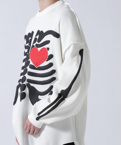 DISCOVERED(ディスカバード)の「DISCOVERED(ディスカバード) 別注BONE WAFFLE LONG SLEEVE TEE(Tシャツ/カットソー・メンズ・ホワイト/レッド/ブラック/ブルー・1/3)」の15枚目の写真