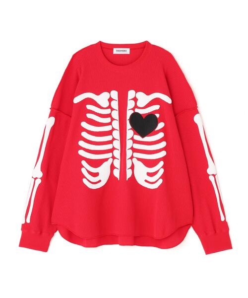 DISCOVERED(ディスカバード)の「DISCOVERED(ディスカバード) 別注BONE WAFFLE LONG SLEEVE TEE(Tシャツ/カットソー・メンズ・ホワイト/レッド/ブラック/ブルー・1/3)」の22枚目の写真