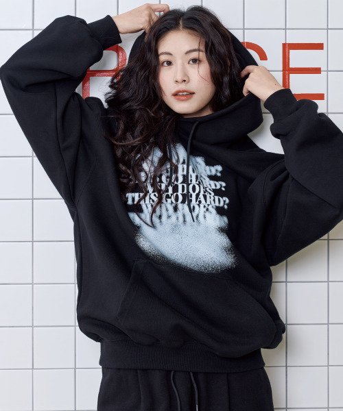 WILDROCK(ワイルドロック)の「フェイドレタリングフードパーカー_ブラック(パーカー・レディース・その他・MEDIUM/LARGE/SMALL)」の1枚目の写真