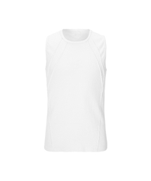 LEVELD（レブエルド）の「プレートピンタックリブスリーブレスホワイト（Tシャツ/カットソー）」