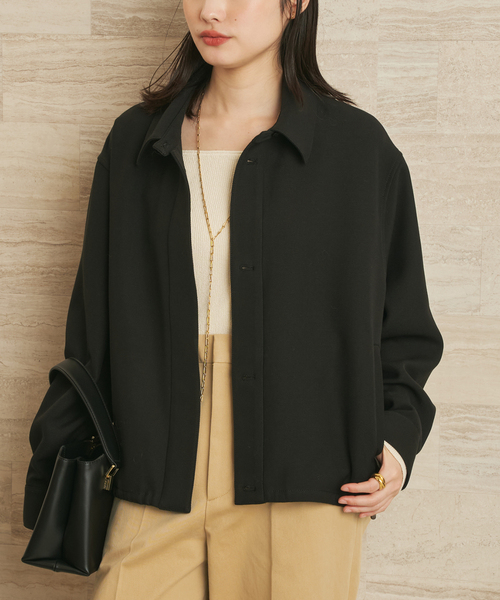 R0506 様Plage ノーカラー ボンディング ショート コート ブラック plage（プラージュ）の「ボンディング ショートコート◇（その他