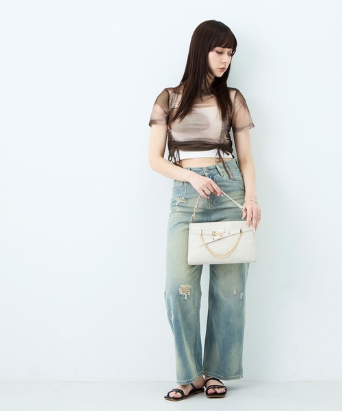 MURUA（ムルーア）の「MURUA(ムルーア)2WAYショルダーバッグ MR-B1424 ベルトシリーズ（ショルダーバッグ・レディース・ブラウン/アイボリー/ブラック・FREE）」の5枚目の写真