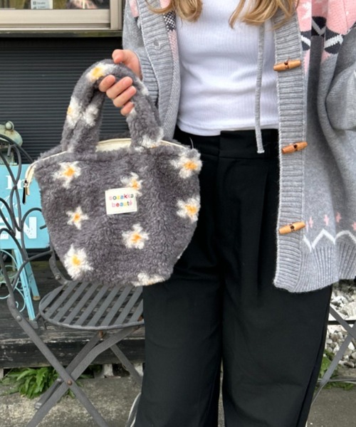 Loco Ocean（ロコオーシャン）の「ふわもこパターンファスナー付きミニトートバッグ（トートバッグ・レディース・B/A・ONE SIZE）」の5枚目の写真