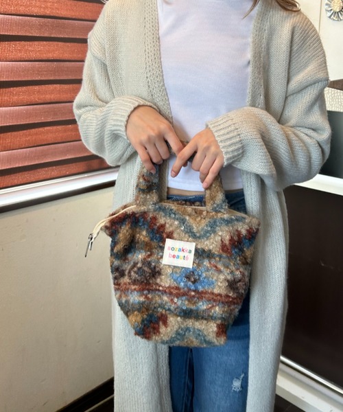 Loco Ocean（ロコオーシャン）の「ふわもこパターンファスナー付きミニトートバッグ（トートバッグ・レディース・B/A・ONE SIZE）」の12枚目の写真