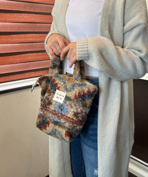 Loco Ocean（ロコオーシャン）の「ふわもこパターンファスナー付きミニトートバッグ（トートバッグ・レディース・B/A・ONE SIZE）」の13枚目の写真
