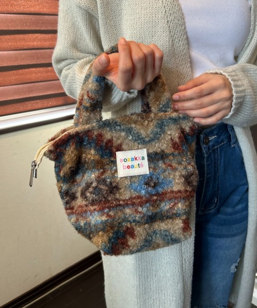 Loco Ocean（ロコオーシャン）の「ふわもこパターンファスナー付きミニトートバッグ（トートバッグ・レディース・B/A・ONE SIZE）」の15枚目の写真