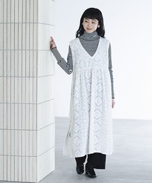 studio CLIP | 《natural by clip》ダブルフロントカットジャガードベストワンピース(ベスト)