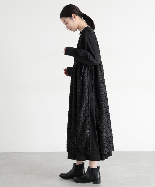 studio CLIP（スタディオクリップ）の「《natural by clip》ダブルフロントカットジャガードベストワンピース（ベスト・レディース・アイボリー/ブラック・FREE）」の14枚目の写真