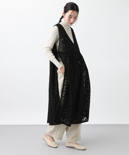 studio CLIP（スタディオクリップ）の「《natural by clip》ダブルフロントカットジャガードベストワンピース（ベスト・レディース・アイボリー/ブラック・FREE）」の18枚目の写真