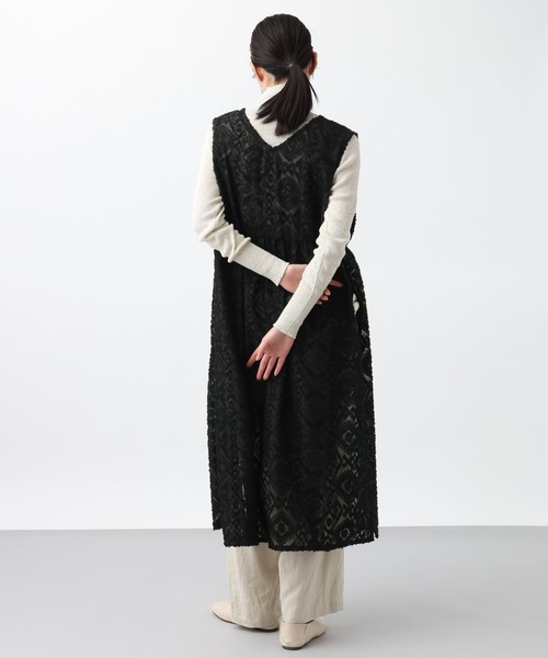 studio CLIP（スタディオクリップ）の「《natural by clip》ダブルフロントカットジャガードベストワンピース（ベスト・レディース・アイボリー/ブラック・FREE）」の20枚目の写真