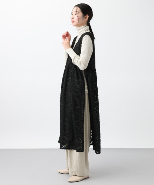 studio CLIP（スタディオクリップ）の「《natural by clip》ダブルフロントカットジャガードベストワンピース（ベスト・レディース・アイボリー/ブラック・FREE）」の21枚目の写真