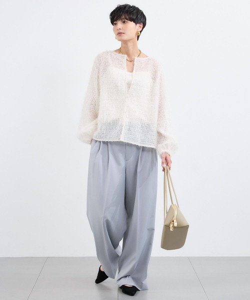 BARNYARDSTORM(バンヤードストーム)の「BARNYARDSTORM / フェザーチュールブラウス / ハンドウォッシャブル(シャツ/ブラウス・レディース・ブラック/ホワイト・FREE)」の4枚目の写真