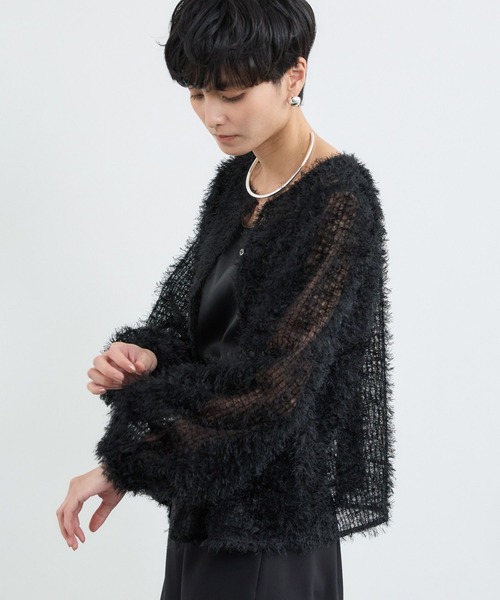 BARNYARDSTORM(バンヤードストーム)の「BARNYARDSTORM / フェザーチュールブラウス / ハンドウォッシャブル(シャツ/ブラウス・レディース・ブラック/ホワイト・FREE)」の7枚目の写真