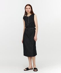 Pleated Sleeveless Dress
