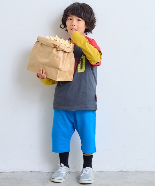 Life Support Products（ライフサポートプロダクツ）の「【防汚加工】ラグランスラングＴシャツ（Tシャツ/カットソー・キッズ・チャコール/マスタード/レッド/ブルー・80/90/95/100/110/120/130/150/140）」の18枚目の写真