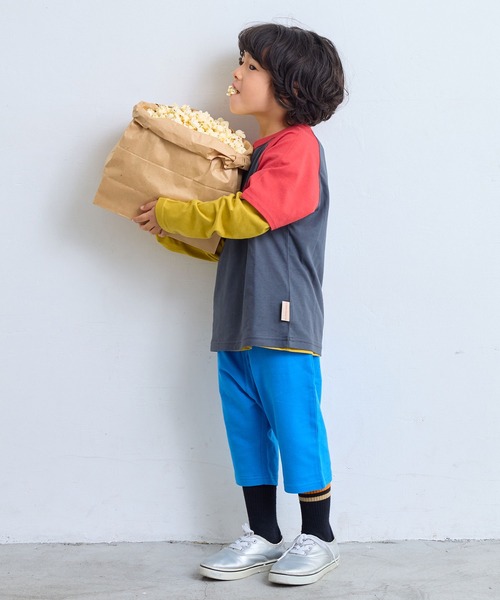 Life Support Products（ライフサポートプロダクツ）の「【防汚加工】ラグランスラングＴシャツ（Tシャツ/カットソー・キッズ・チャコール/マスタード/レッド/ブルー・80/90/95/100/110/120/130/150/140）」の19枚目の写真