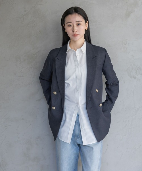 A part by（アパートバイ）の「ストライプBIGシャツ（シャツ/ブラウス・レディース・オフホワイト/ライトグリーン/ライトイエロー・FREE）」の16枚目の写真