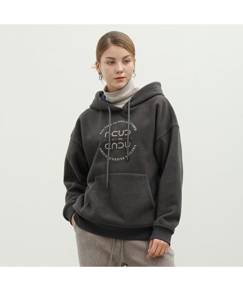ACUD(アクド)の「Boucle Logo Hoodie Sweatshirt _Grey(パーカー・レディース・グレー・FREE)」の1枚目の写真