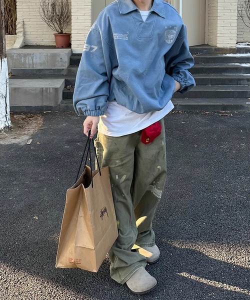 WESTBOY(ウエストボーイ)の「ストリート オーバーサイズ プルオーバージャケット トップス WO25W18TP07(その他トップス・メンズ・ブルー・XL/M/L)」の3枚目の写真