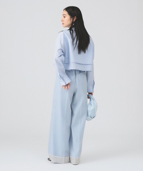 Ray BEAMS（レイビームス）の「レイヤード ヘム クロップド シャツ（シャツ/ブラウス・レディース・サックスブルー/ホワイト・ONE SIZE）」の9枚目の写真