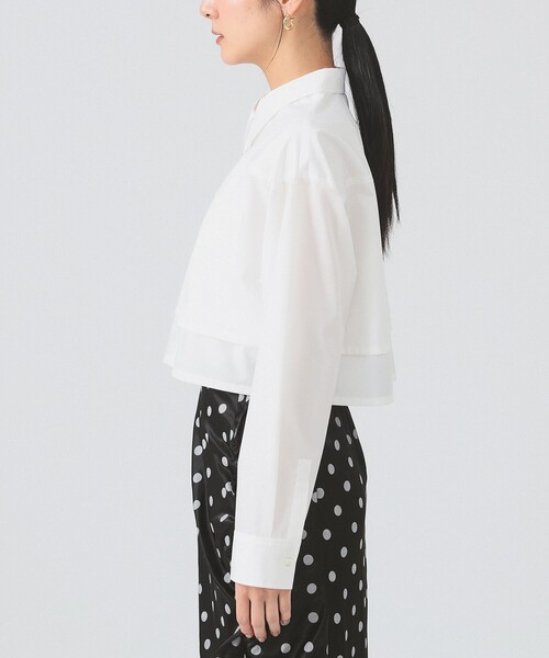 Ray BEAMS（レイビームス）の「レイヤード ヘム クロップド シャツ（シャツ/ブラウス・レディース・サックスブルー/ホワイト・ONE SIZE）」の12枚目の写真